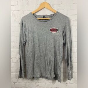 Red Iguana Long Sleeve Tee Womens Size Small Gray Round Neckline Shirt